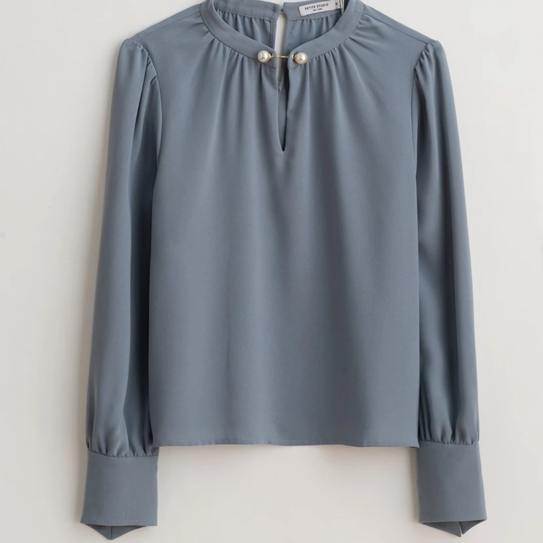 Buvette 珍珠衬衣 - 雾蓝色 | Buvette Blouse - Dusty Blue 商品