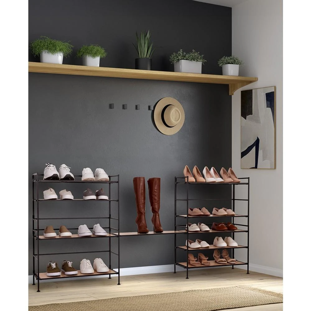 HOME 3-Tier Stackable Wide Resin Slat Shoe Rack 商品