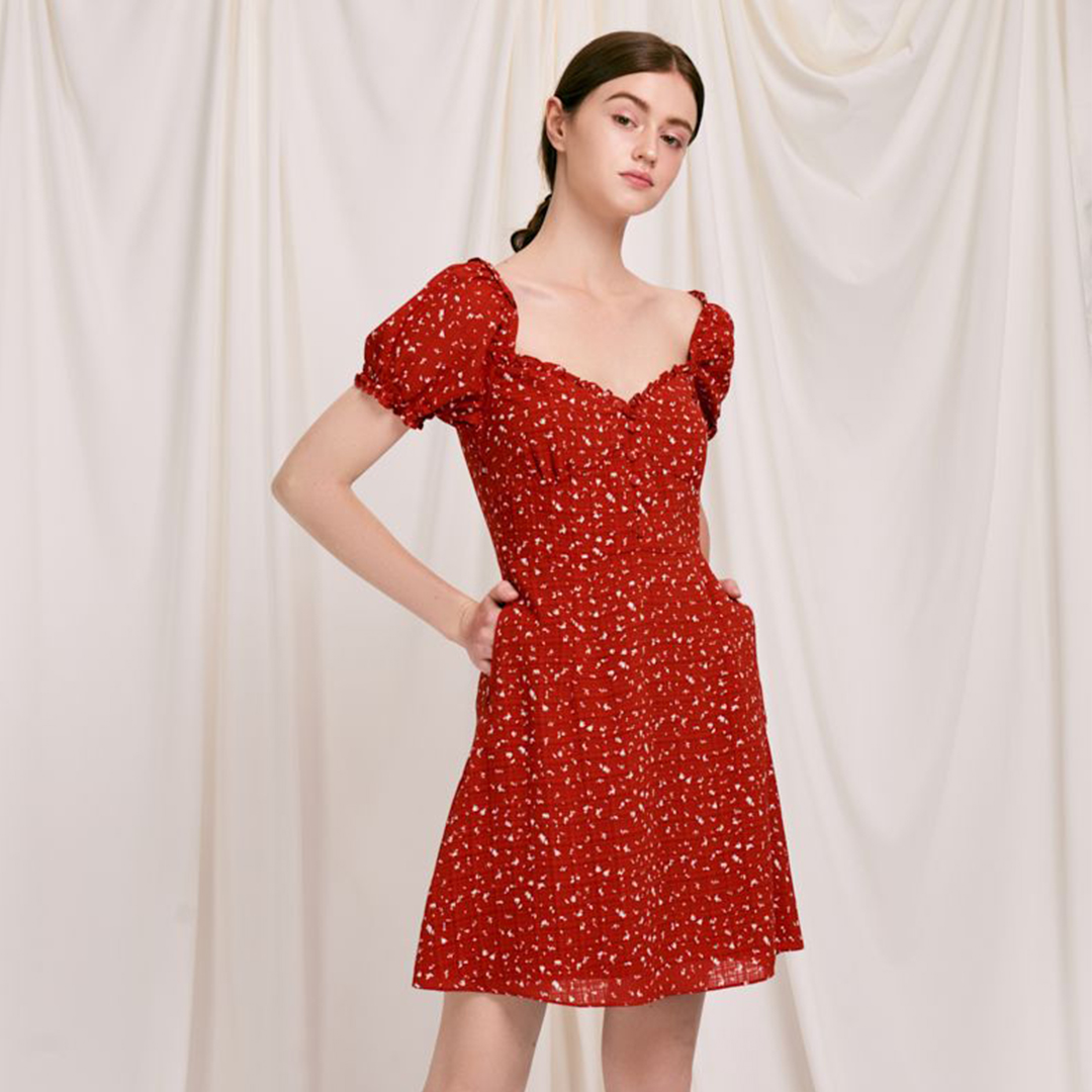 Maisy 连衣裙 - 红色印花 | Maisy Dress - Red Print商品第4张图片规格展示