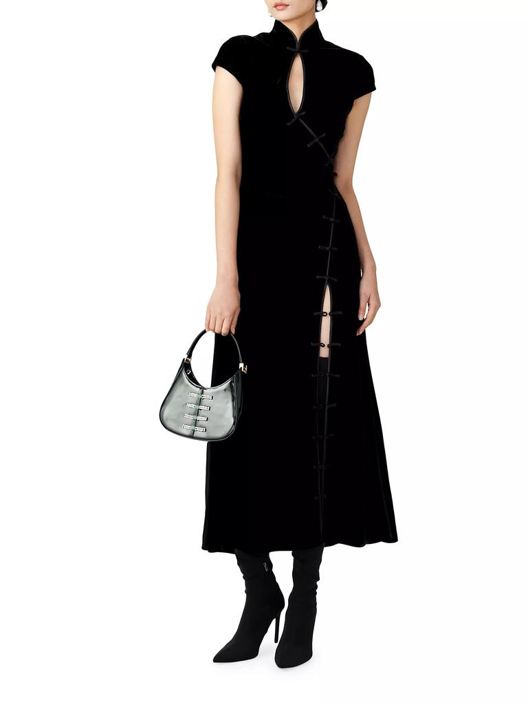 vanessa keyhole velvet midi dress SAU LEE Vanessa Keyhole Velvet Midi Dress