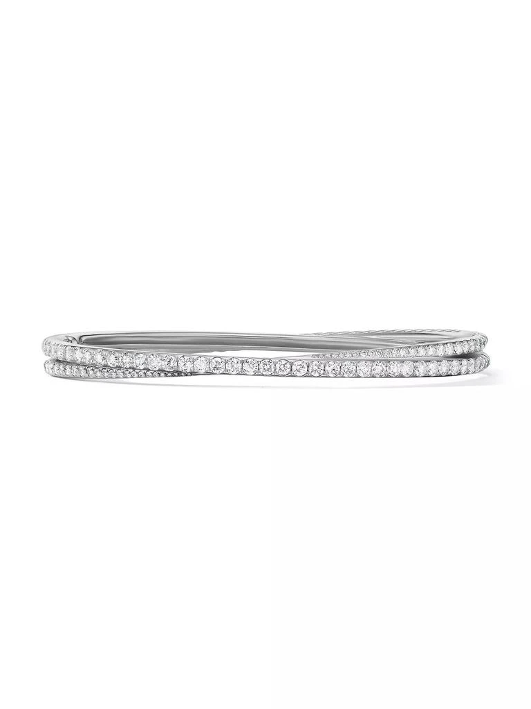 商品David Yurman|Pavé Crossover Two Row Bracelet in 18K White Gold,价格¥74734,第1张图片