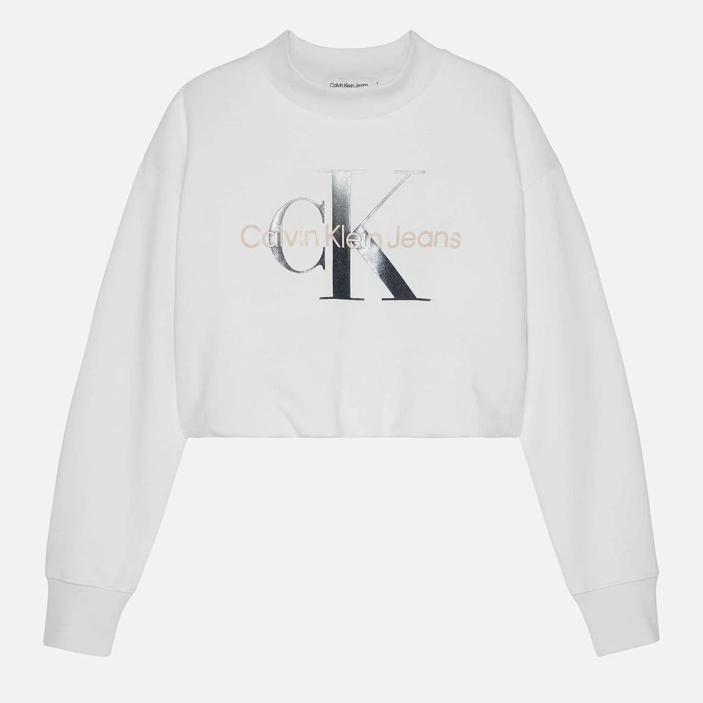 商品Calvin Klein|Calvin Klein Girls' Cropped Logo-Print Cotton-Blend Sweatshirt,价格¥209,第1张图片