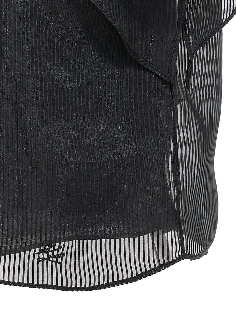 Karl Lagerfeld Ruffled-Trim Straight Hem Blouse商品第4张图片规格展示