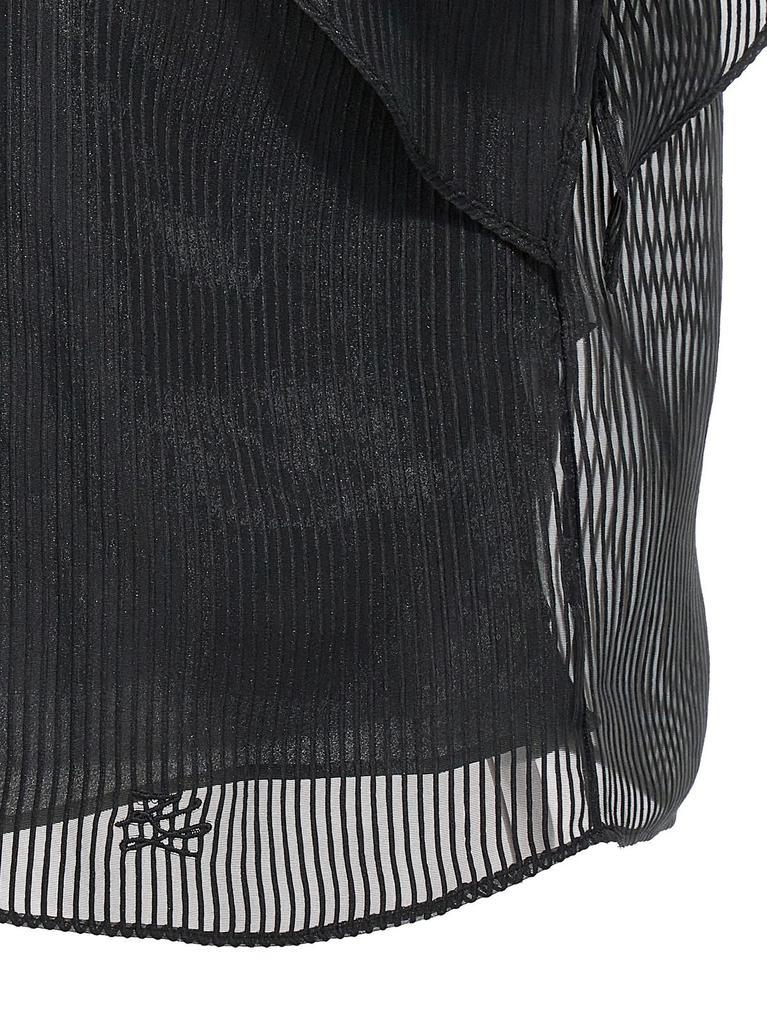 商品Karl Lagerfeld Paris|Karl Lagerfeld Ruffled-Trim Straight Hem Blouse,价格¥1291,第4张图片详细描述