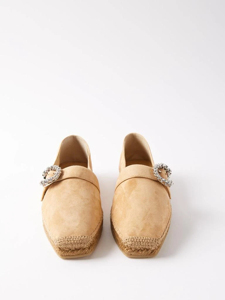 商品Jimmy Choo|Dru crystal-embellished suede espadrilles,价格¥2225,第5张图片详细描述