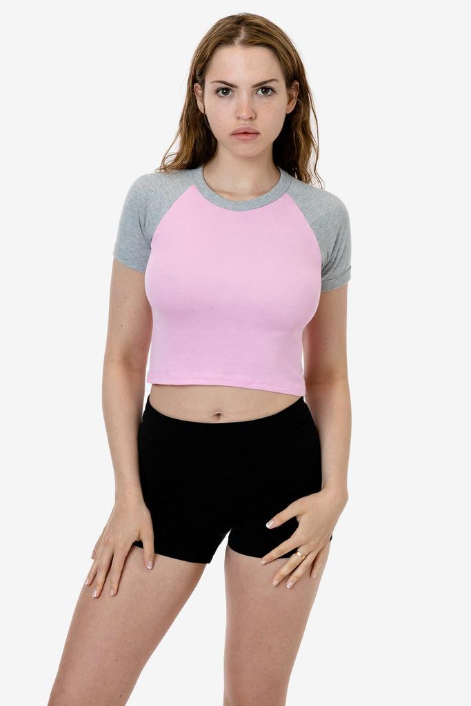 43077 - Baby Rib Short Sleeve Cropped Raglan商品第7张图片规格展示
