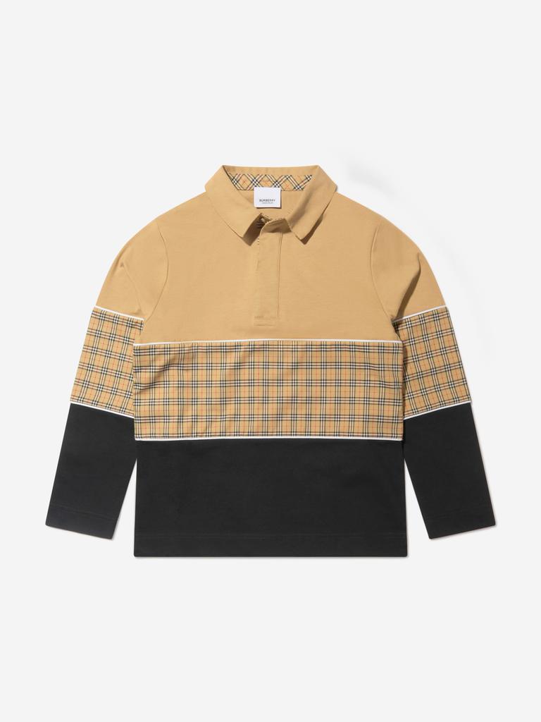 Burberry Beige Boys Long Sleeve Gerry Polo Shirt商品第3张图片规格展示