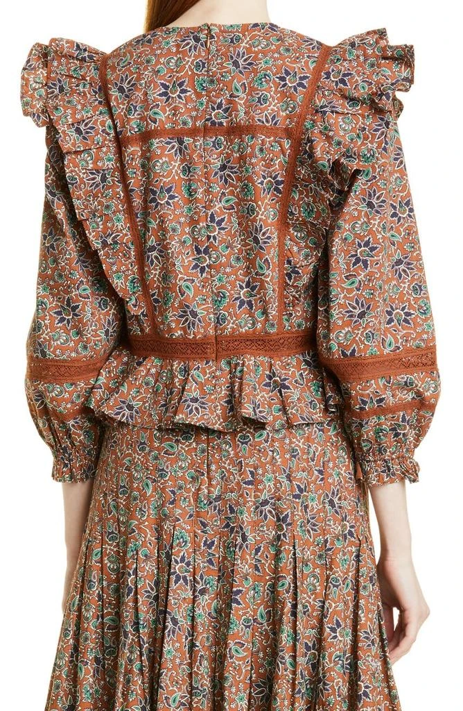 商品VERONICA BEARD|Weslayan Paisley Cotton Peplum Blouse,价格¥880,第2张图片详细描述