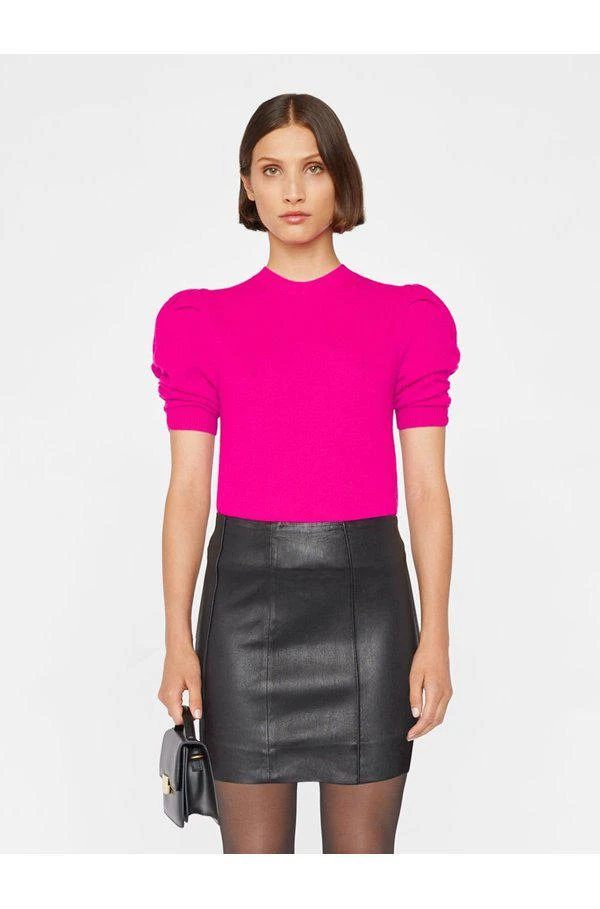 商品FRAME|Frame - Ruched Sleeve Sweater in Magenta,价格¥3129,第1张图片
