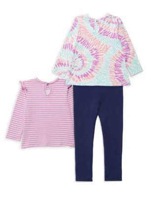 商品Little Me|Baby Girl's 3 Piece Unicorn Tees & Pants Set,价格¥80,第2张图片详细描述