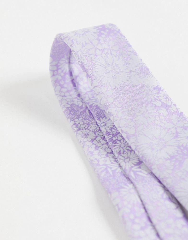 商品ASOS|ASOS DESIGN slim tie in purple floral,价格¥56,第4张图片详细描述