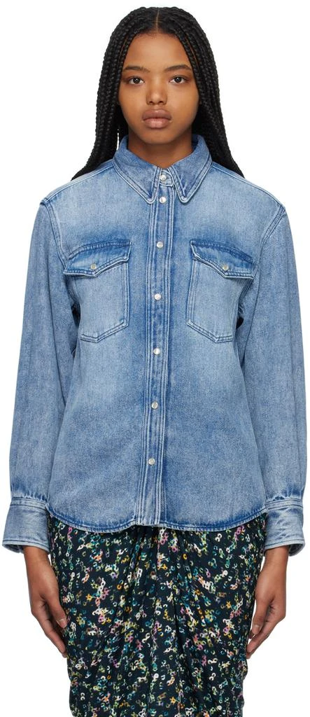 商品Isabel Marant|蓝色 Tahis 牛仔衬衫,价格¥3486,第1张图片