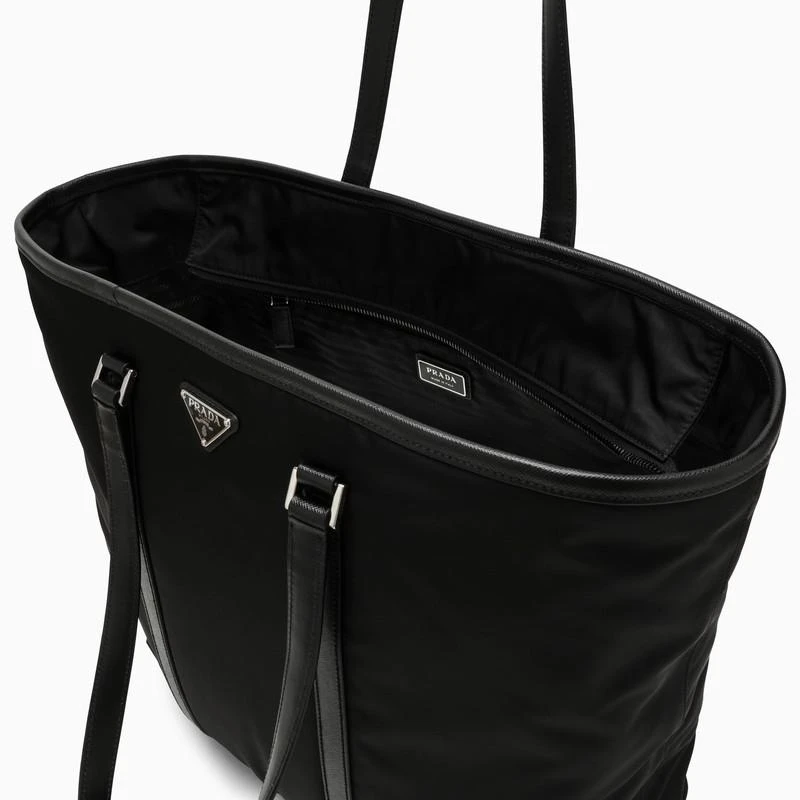 Black Re-Nylon and leather tote bag 商品