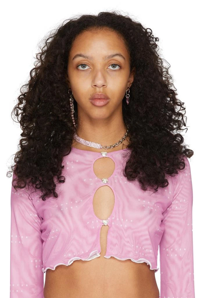 商品Justine Clenquet|SSENSE Exclusive Silver & Pink Shanon Choker,价格¥957,第2张图片详细描述