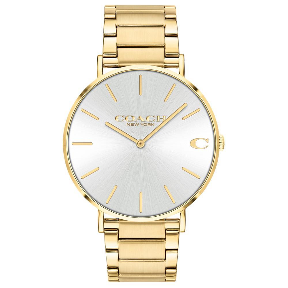 商品Coach|Men's Charles Gold-Tone Stainless Steel Bracelet Watch 41mm,价格¥1002,第1张图片