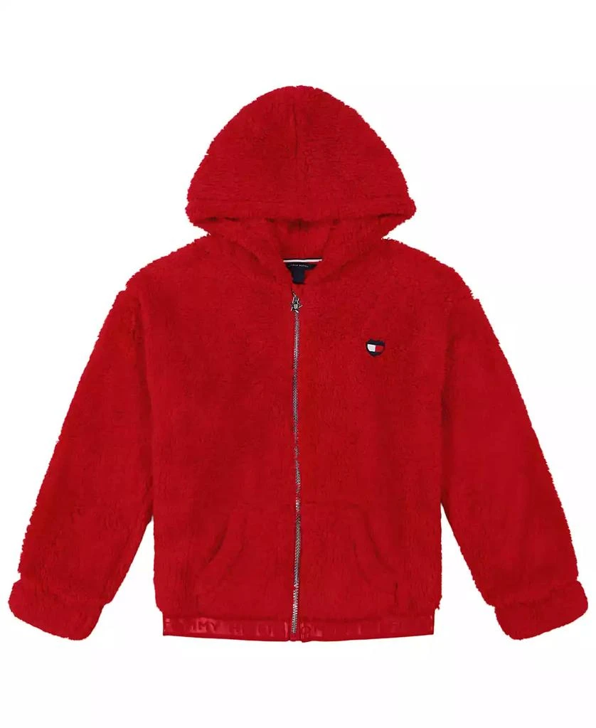商品Tommy Hilfiger|Toddler and Little Girls Minky Zip Front Hoodie,价格¥92,第1张图片