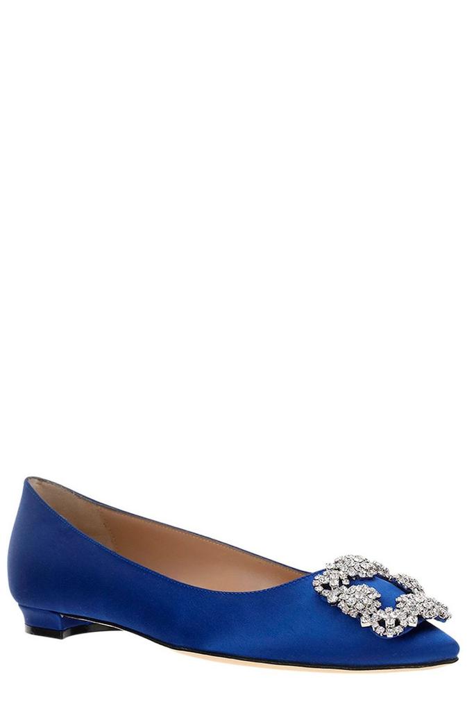 Manolo Blahnik Hangisi Embellished Buckle Ballerina Flats商品第2张图片规格展示