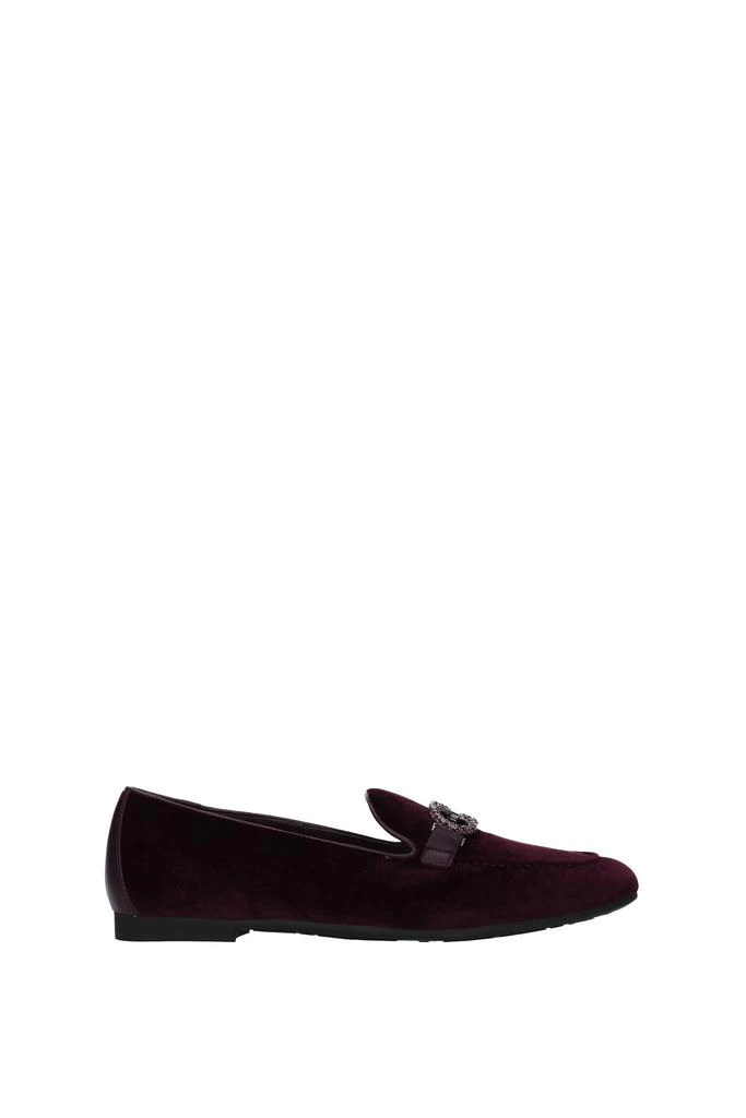 商品Salvatore Ferragamo|Loafers trifoglio Velvet Violet Blackberry,价格¥1993,第1张图片