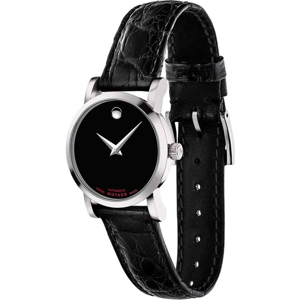 商品Movado|Women's Swiss Automatic Red Label Black Leather Strap Watch 26mm,价格¥11129,第2张图片详细描述