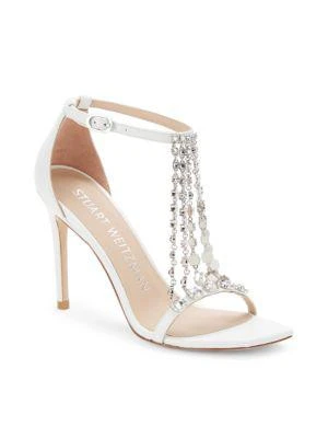 商品Stuart Weitzman|Embellished Leather Sandals,价格¥1578,第2张图片详细描述