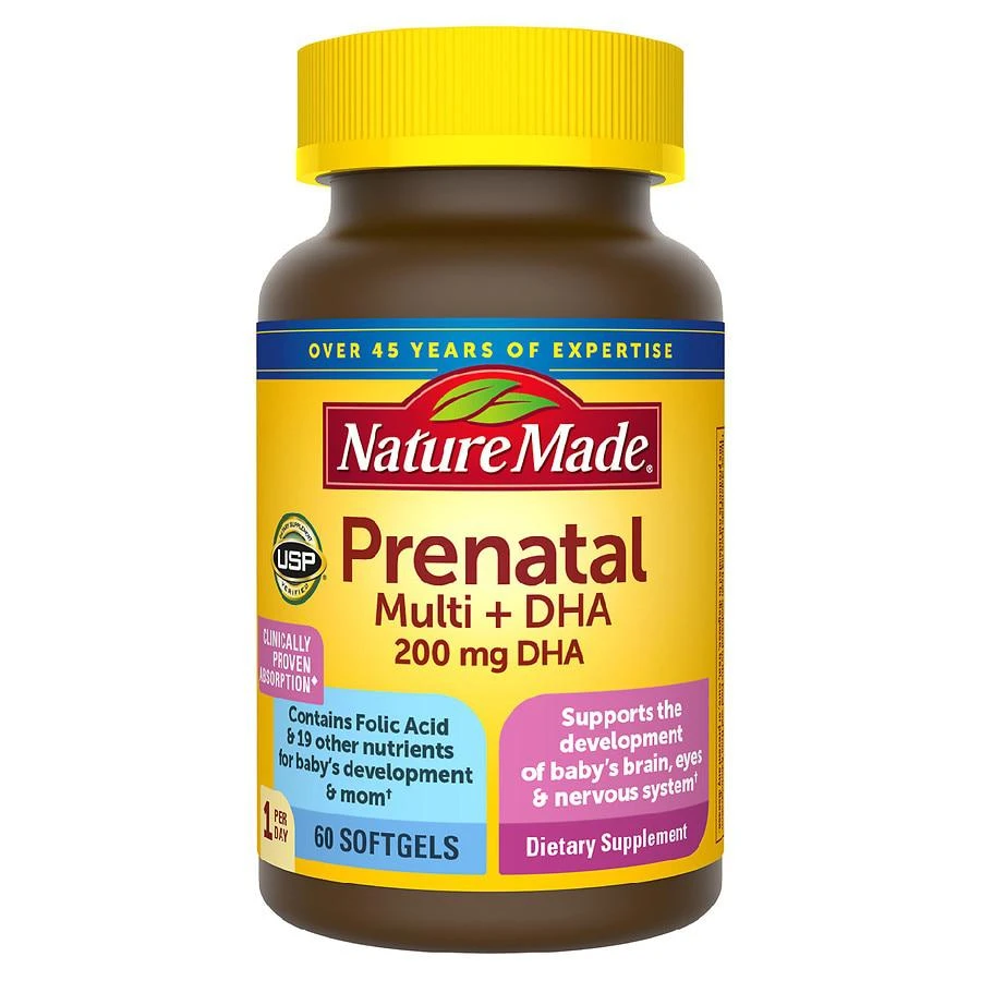 商品Nature Made|孕妇综合维生素(含DHA)软胶囊 60粒,价格¥84,第1张图片