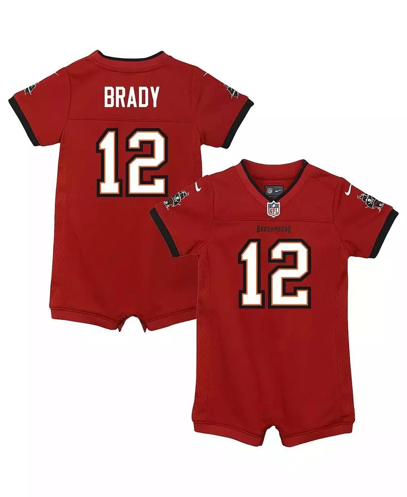 商品NIKE|Boys and Girls Newborn and Infant Tom Brady Red Tampa Bay Buccaneers Game Romper Jersey,价格¥277,第1张图片