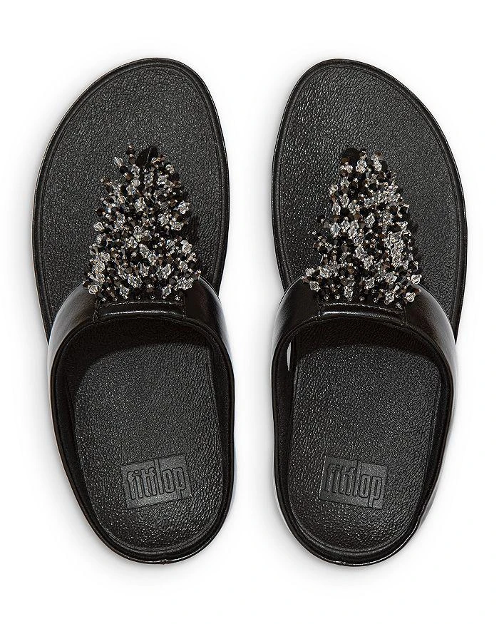 商品FitFlop|Women's Rumba Beaded Thong Wedge Sandals,价格¥580,第3张图片详细描述