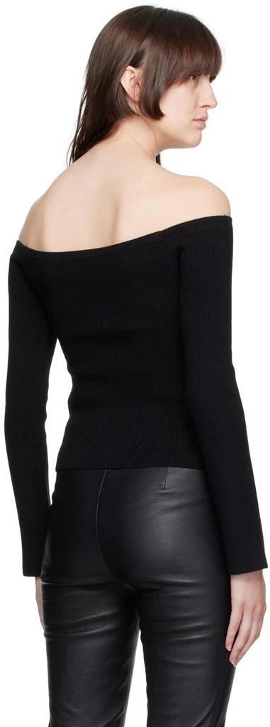 商品Helmut Lang|Black Off-The-Shoulder Long-Sleeve T-Shirt,价格¥807,第3张图片详细描述