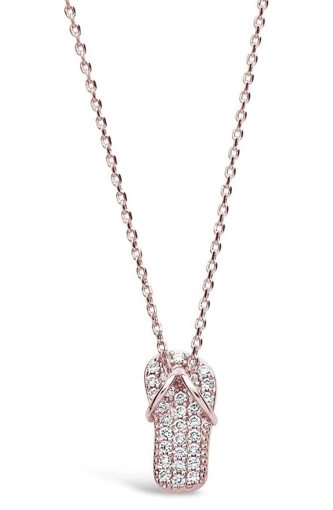 商品Sterling Forever|14K Rose Gold Plated Sterling Silver Pave CZ Pendant Necklace,价格¥276,第1张图片