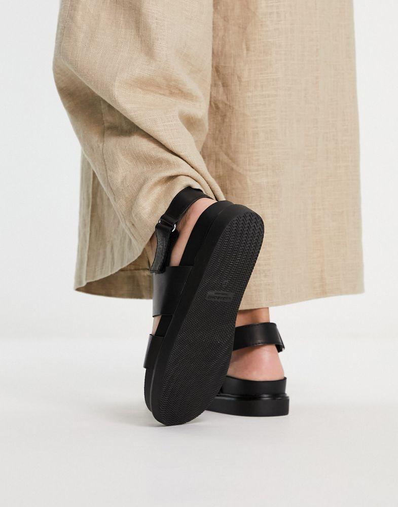 Vagabond Erin flat sandals in black leather商品第2张图片规格展示