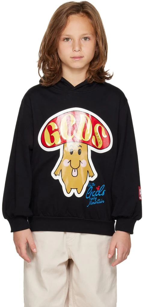 商品GCDS|Kids Black Graphic Hoodie,价格¥442,第1张图片