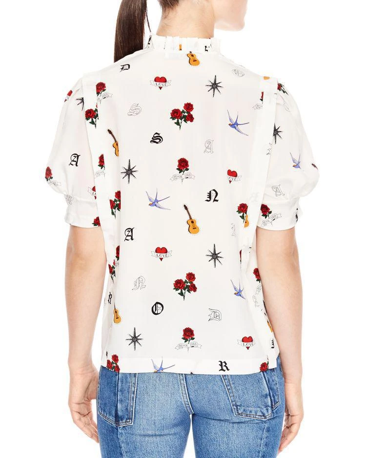 商品Sandro|Ruffle-Neck Silk Blouse,价格¥1203,第2张图片详细描述