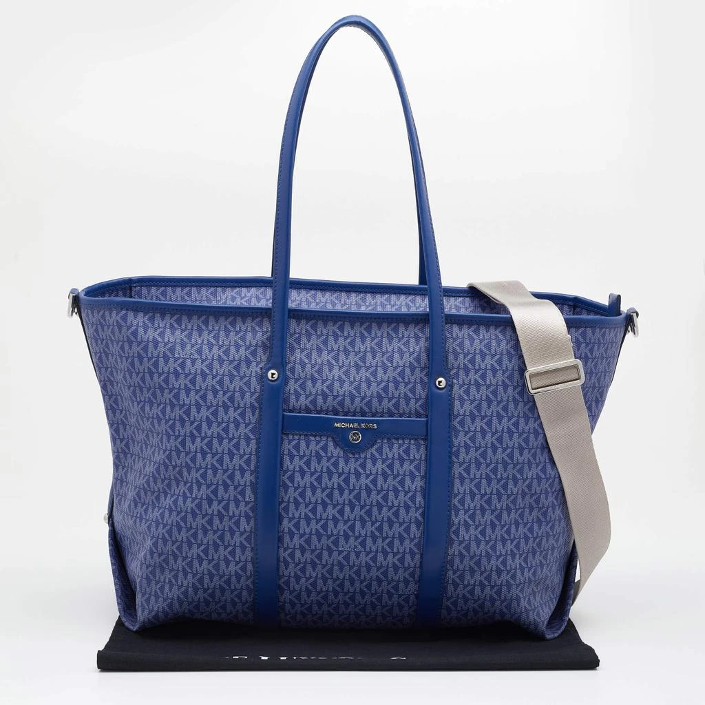 Michael Kors Blue Signature Coated Canvas And Leather Beck Tote 商品