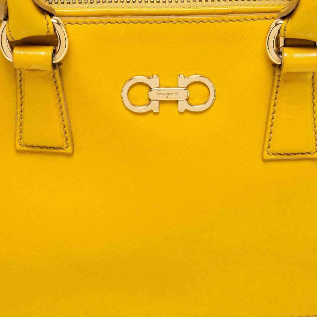 商品[二手商品] Salvatore Ferragamo|Salvatore Ferragamo Yellow Saffiano Leather Darina Satchel,价格¥2470,第5张图片详细描述