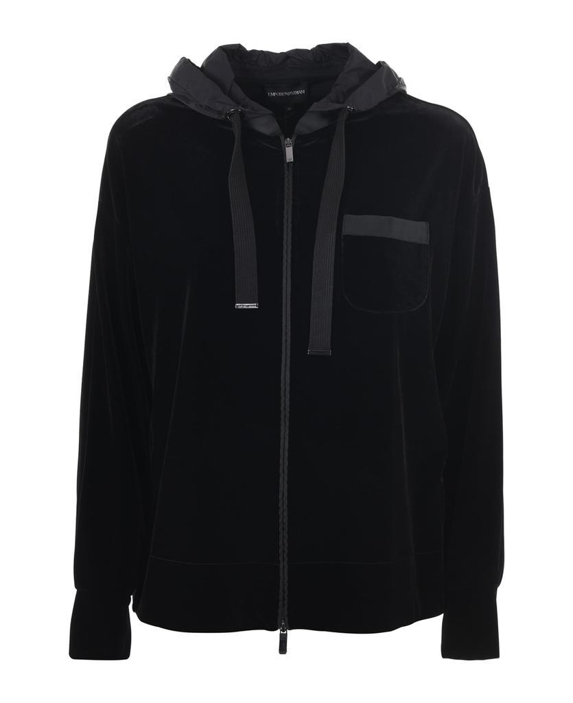 商品Emporio Armani|Emporio Armani Sweatshirt In Velvet,价格¥2219,第1张图片