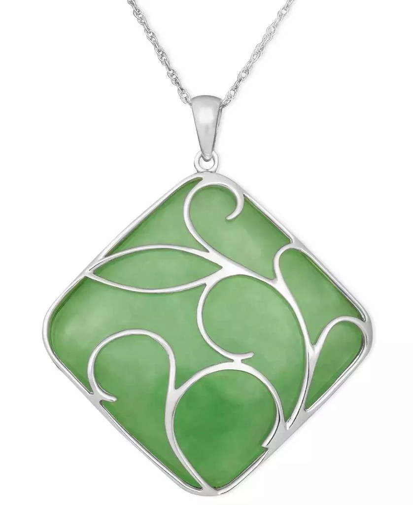 商品Macy's|Dyed Jade Swirl Overlay Pendant set in Sterling Silver,价格¥487,第1张图片