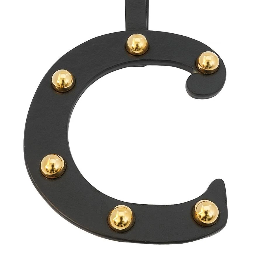 商品Burberry|Burberry Black / Light Gold C Studded Leather Alphabet Ladies Bag Charm,价格¥335,第3张图片详细描述