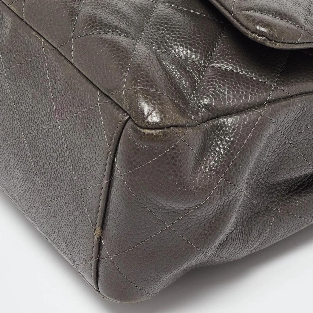 Chanel Grey Quilted Caviar Leather Maxi Classic Double Flap Bag 商品