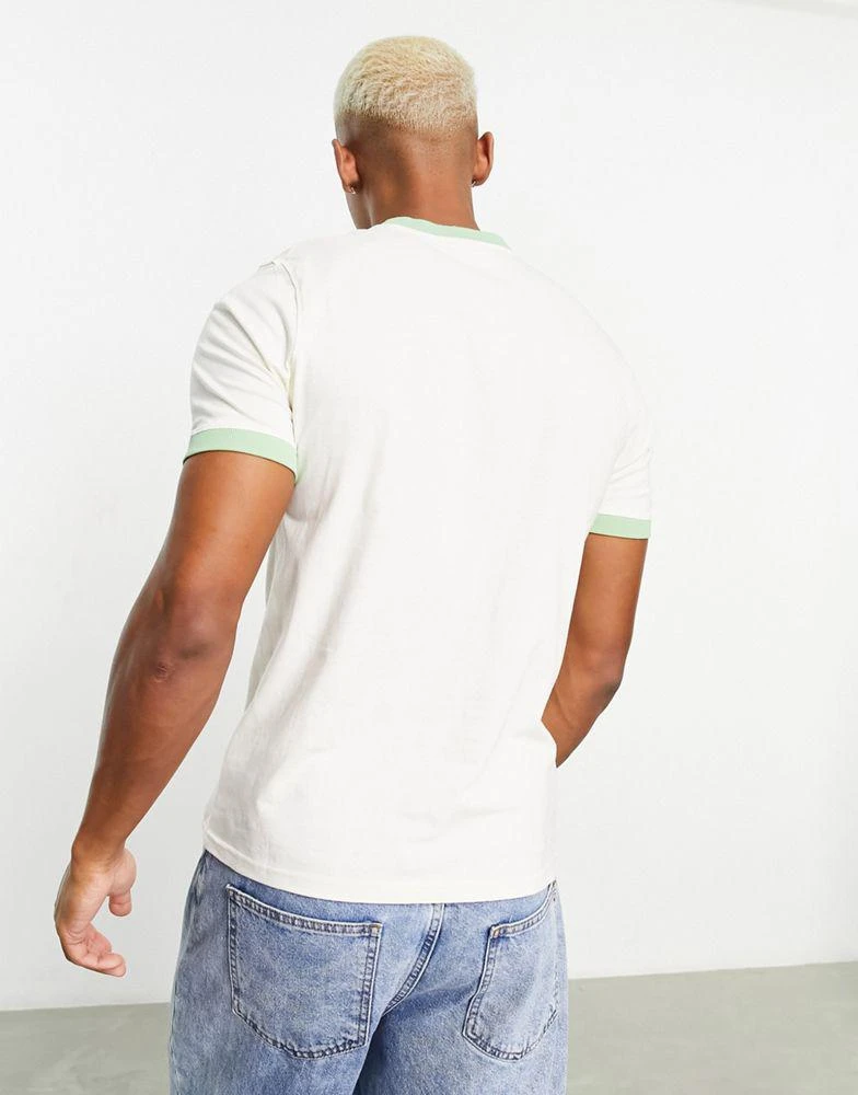 商品Fila|Fila Marconi t-shirt with small box logo in cream with green tipping,价格¥180,第4张图片详细描述