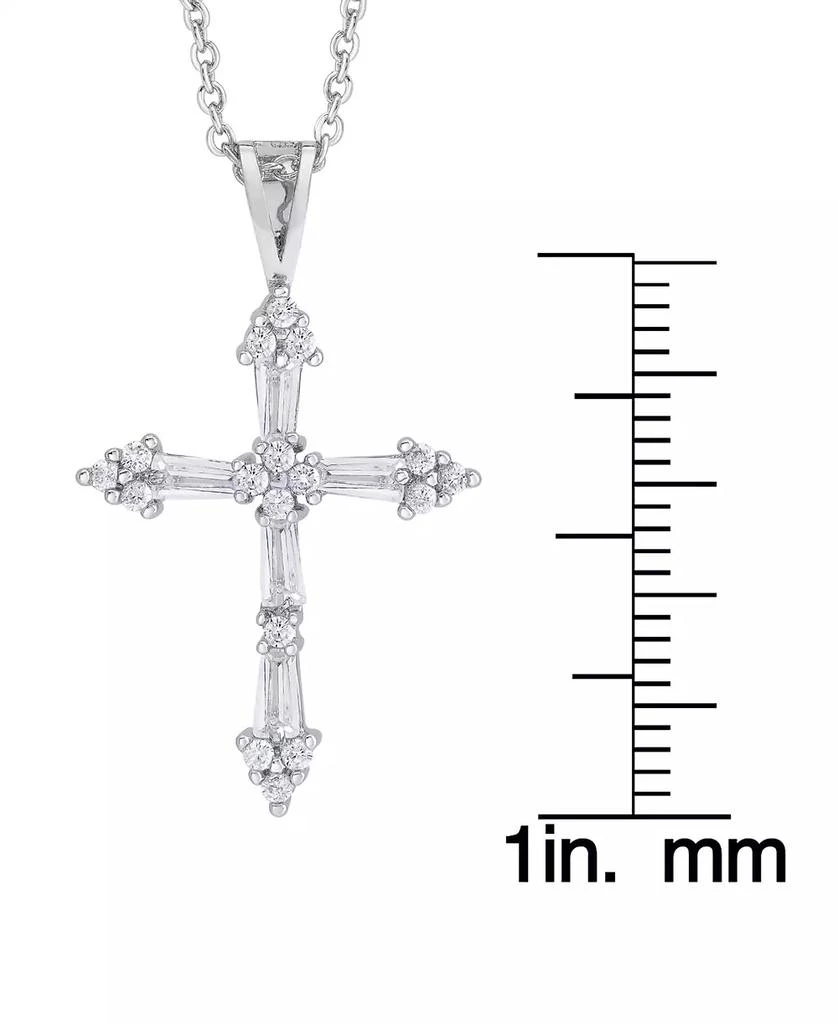 商品Macy's|Cubic Zirconia Cross Pendant 18" Necklace in Silver Plate or Gold Plate,价格¥113,第2张图片详细描述