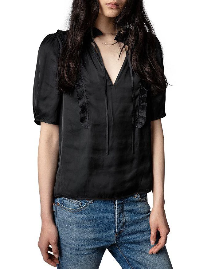 商品Zadig&Voltaire|Talino Satin Blouse,价格¥1333,第1张图片