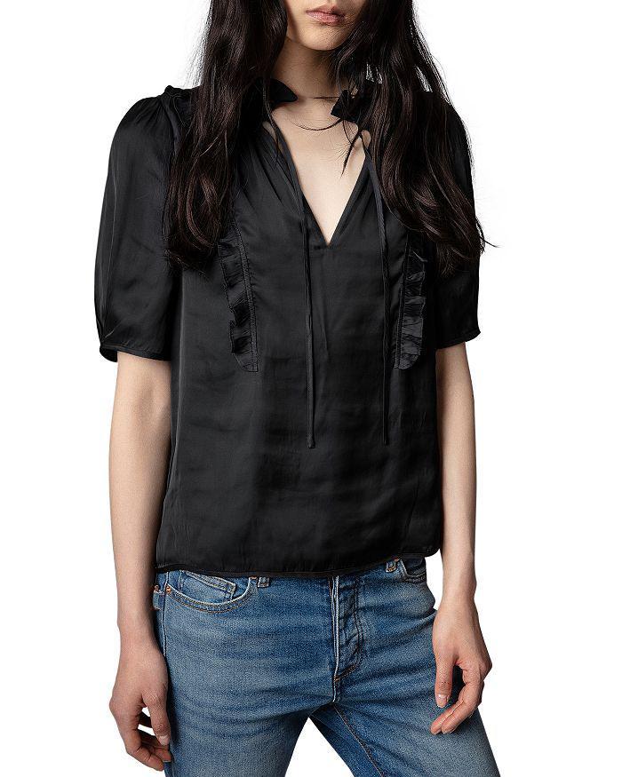 商品Zadig&Voltaire|Talino Satin Blouse,价格¥1644,第1张图片