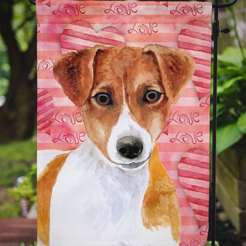 商品Caroline's Treasures|11 x 15 1/2 in. Polyester Jack Russell Terrier Love Garden Flag 2-Sided 2-Ply,价格¥135,第2张图片详细描述