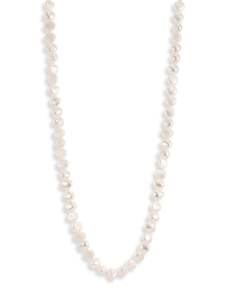 商品Kenneth Jay Lane|7MM White Baroque Cultured Freshwater Pearl Long Strand Necklace/48",价格¥1125,第1张图片