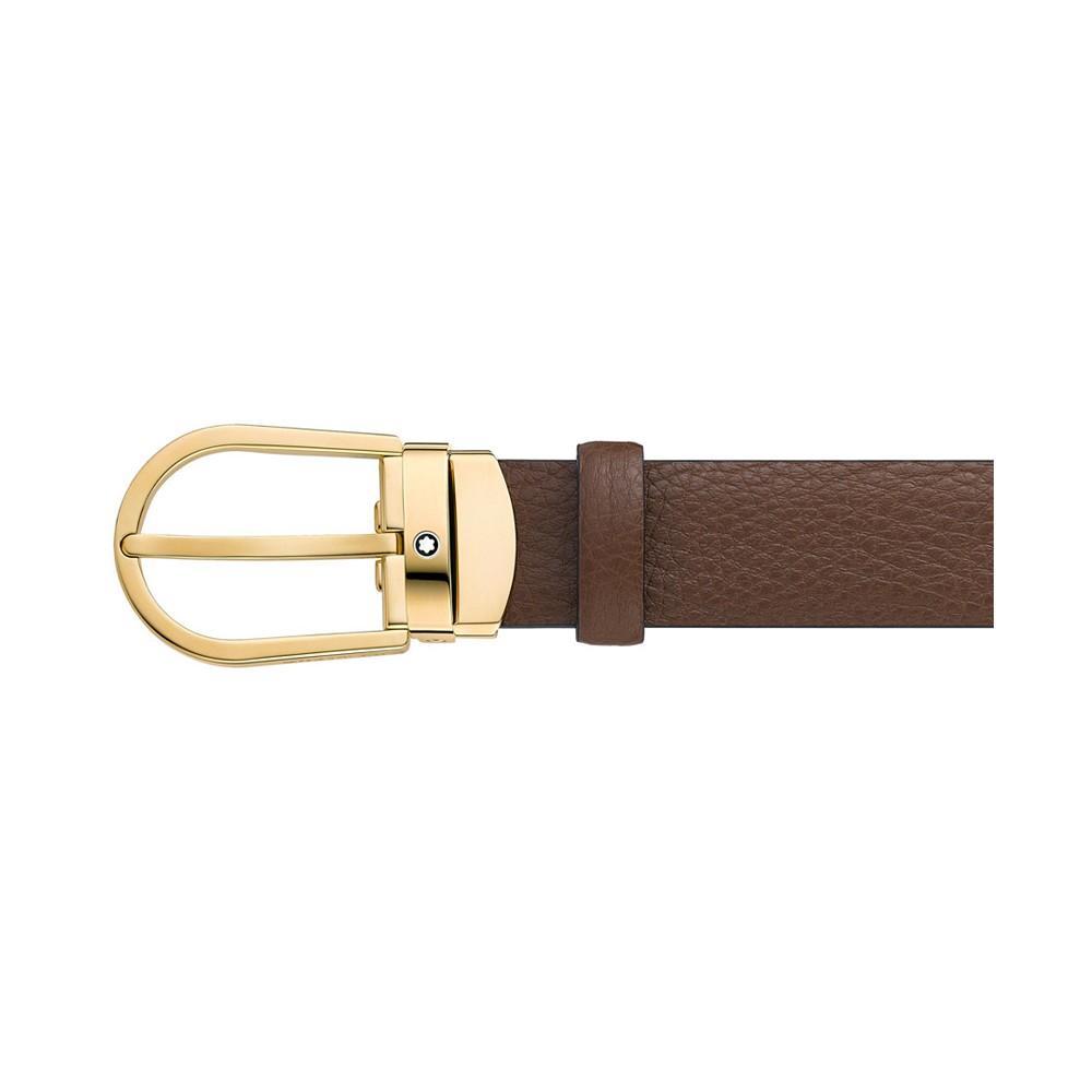 商品MontBlanc|Men's Horseshoe Buckle Leather Belt,价格¥2926,第6张图片详细描述