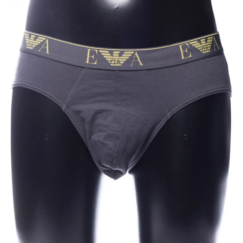商品Emporio Armani|EMPORIO ARMANI 男士灰色三角内裤 111356-5A715-GREY,价格¥469,第1张图片