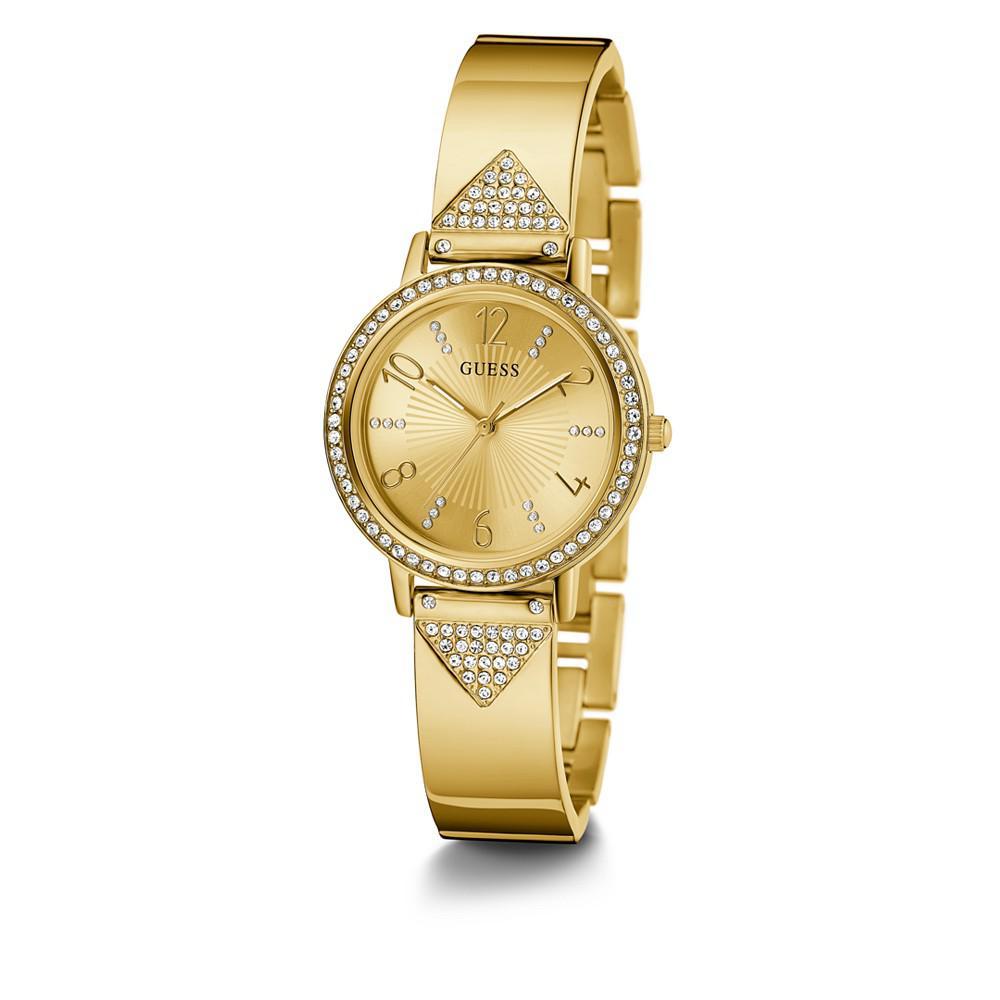 商品GUESS|Women's Glitz Gold-tone Stainless Steel Bracelet Watch 32mm,价格¥1047,第7张图片详细描述