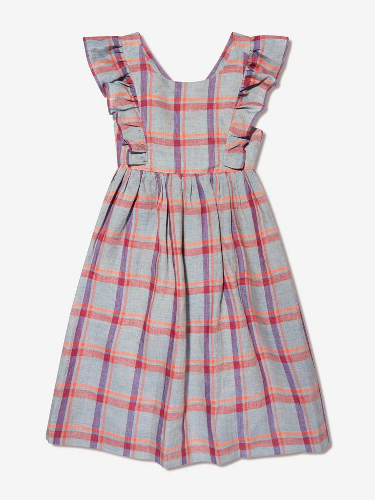 商品Bonpoint|Bonpoint Girls Checked Linen Carole Dress in Grey,价格¥1528,第1张图片