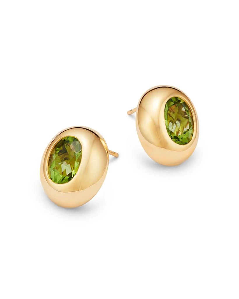 Bloomingdale's Fine Jewelry Peridot Polished Bezel Oval Stud Earrings in 14K Yellow Gold 商品