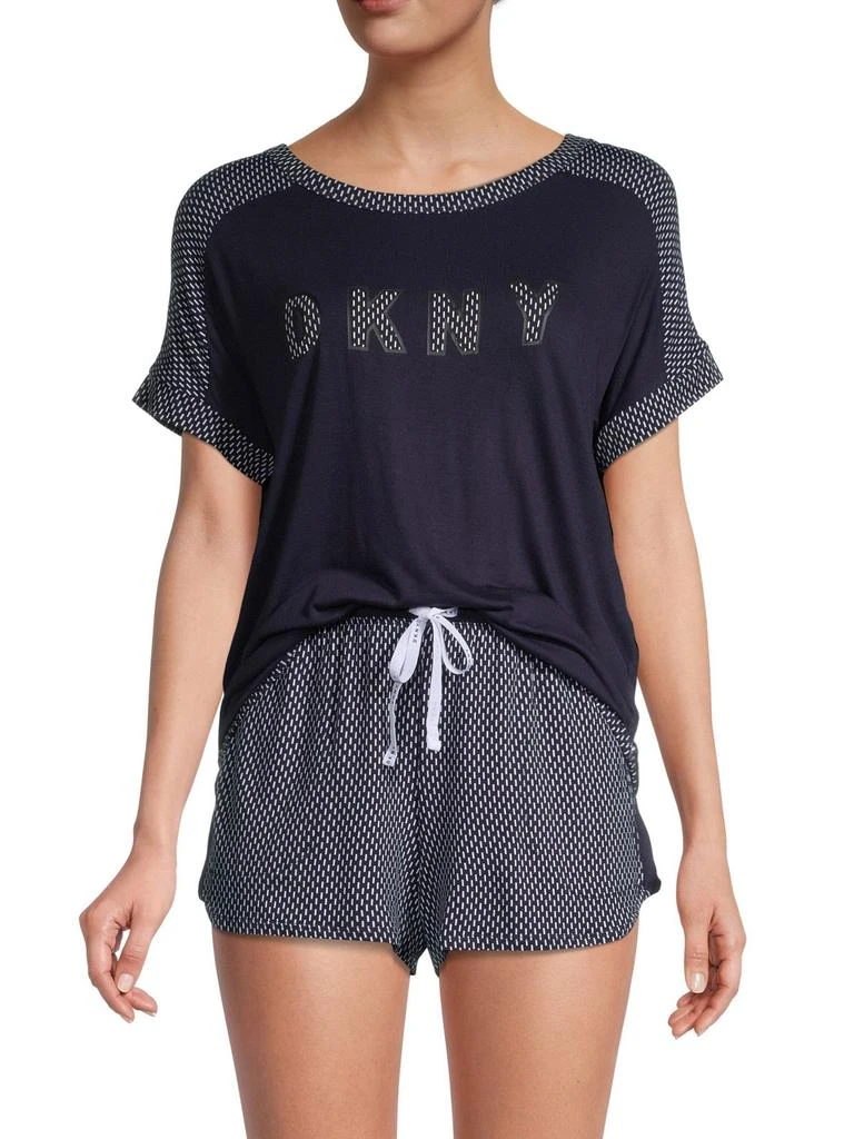 商品DKNY|​2-Piece Logo PJ T-Shirt & Shorts Set,价格¥158,第1张图片